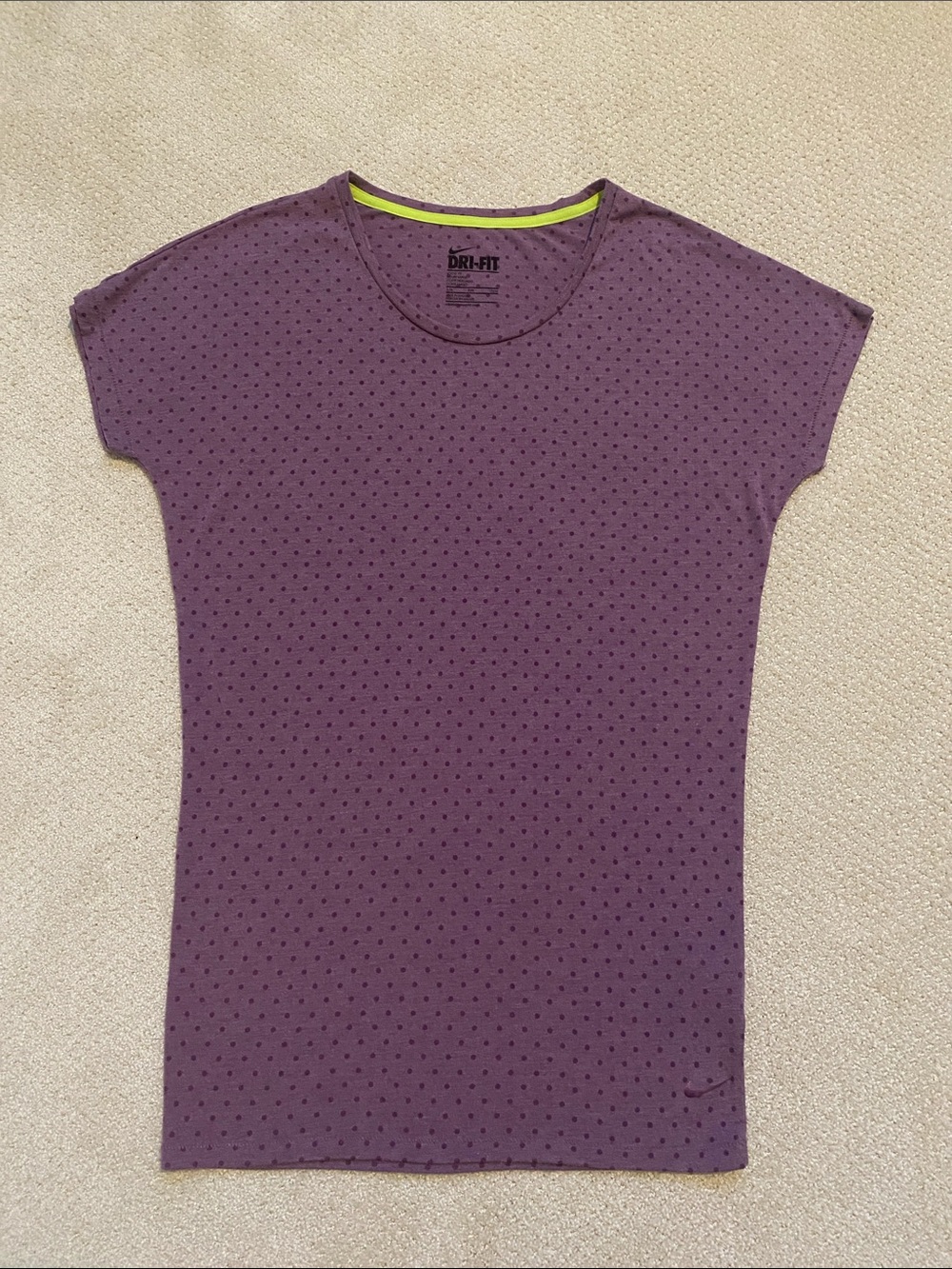 Nike Purple Short-Sleeve Dri-FIT Tee with Micro Dot Print